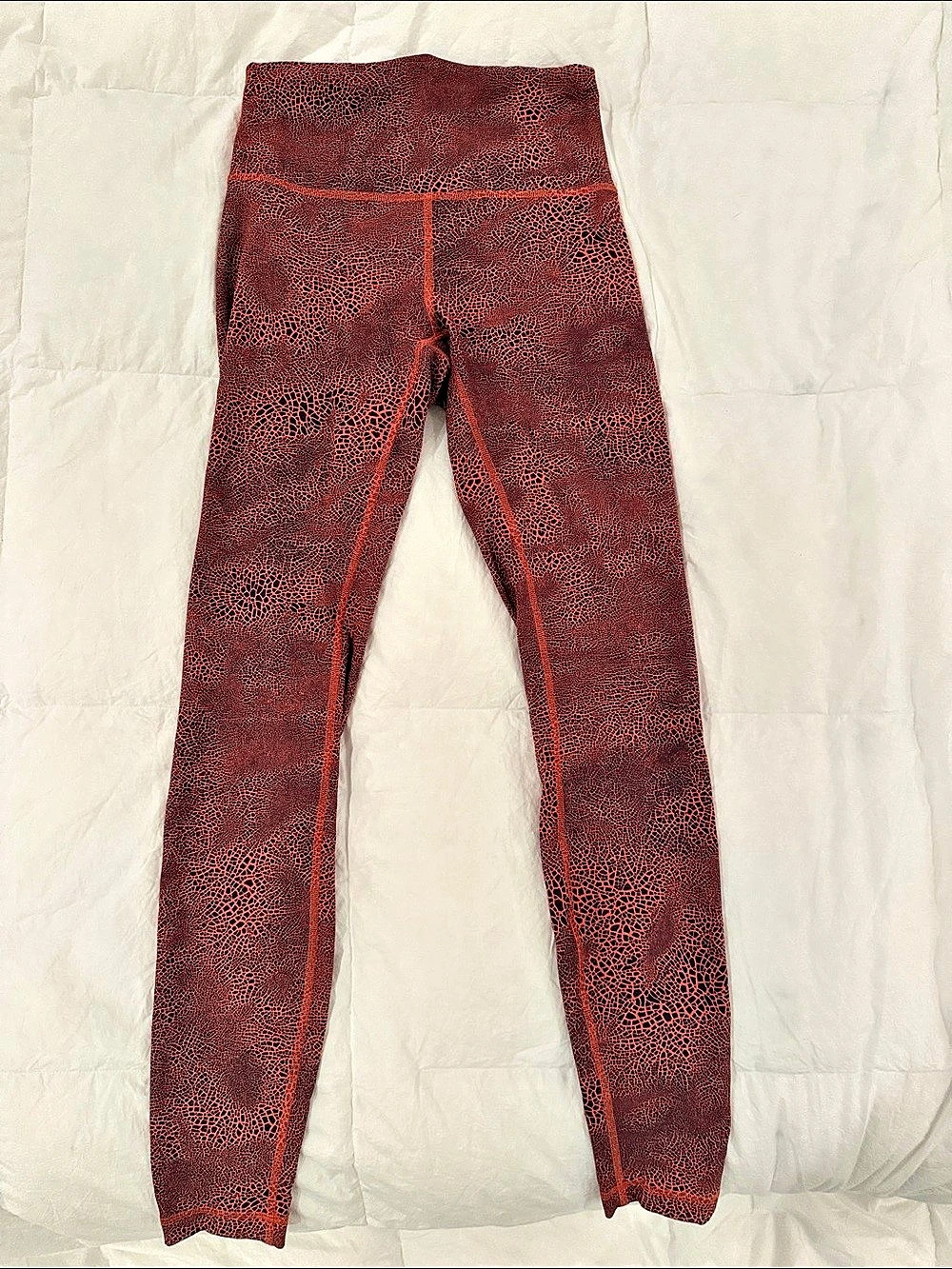 lululemon Wunder Under Pant Hi-Rise *Full-On Luon Leggings Red & Black